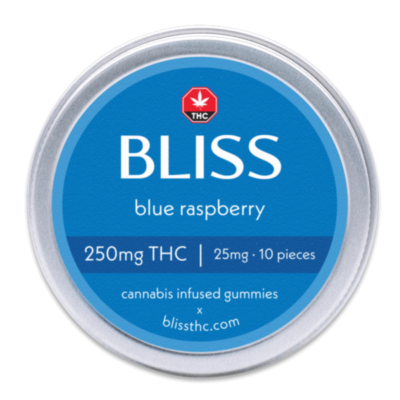 Bliss Blue Raspberry 250mg THC Gummies - Image 2